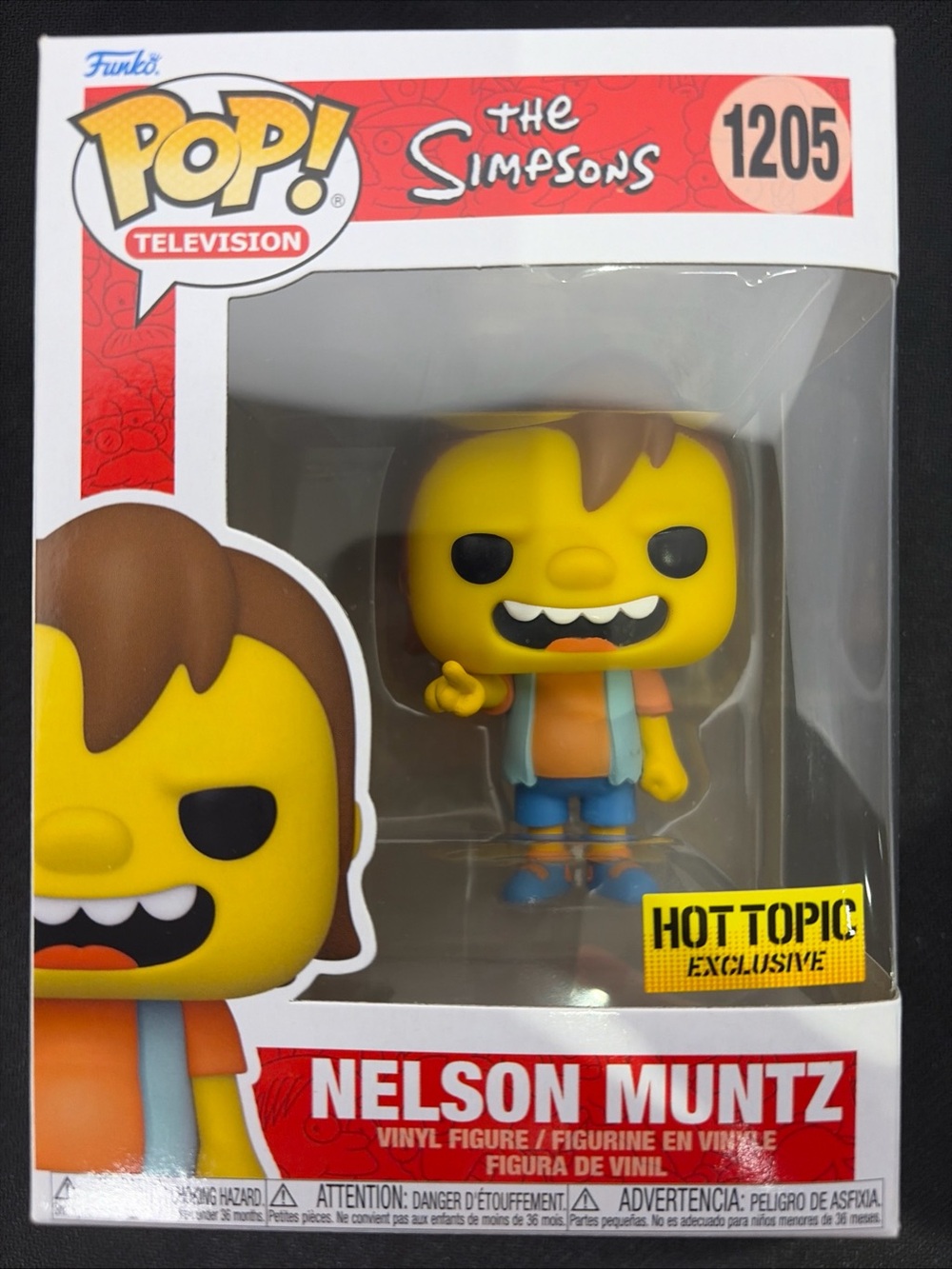 Funko Pop! The Simpsons Nelson Muntz #1205 Hot Topic Exclusive Figure